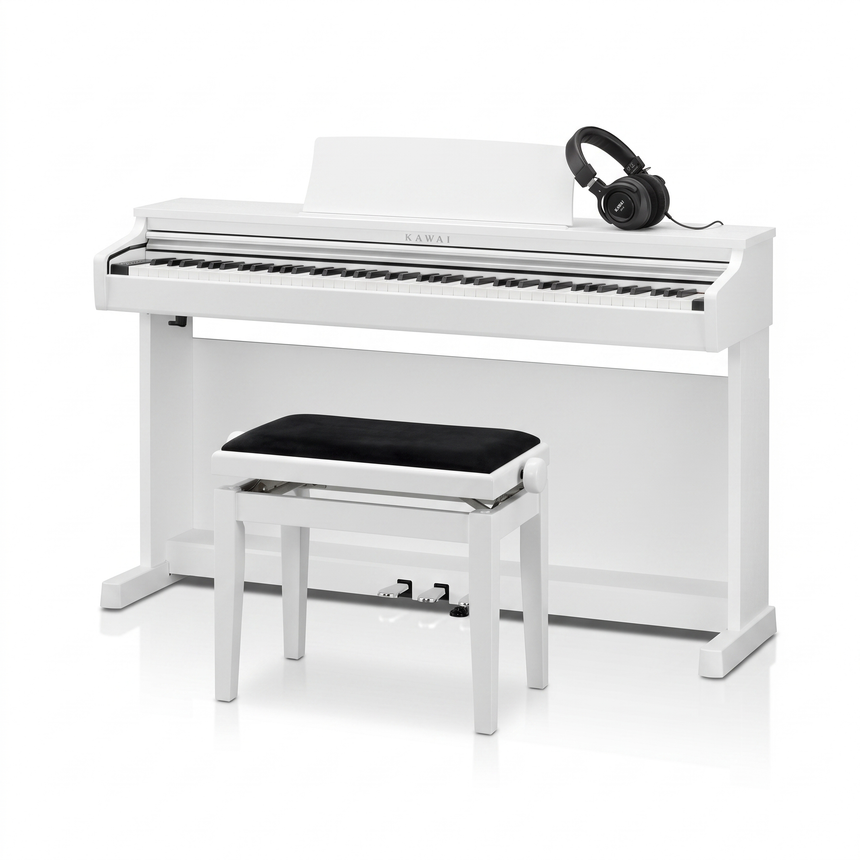 Kawai CX-202 Digitalpiano-Bundle Weiß Matt mit Klavierbank & Kopfhörer – bundle-hero