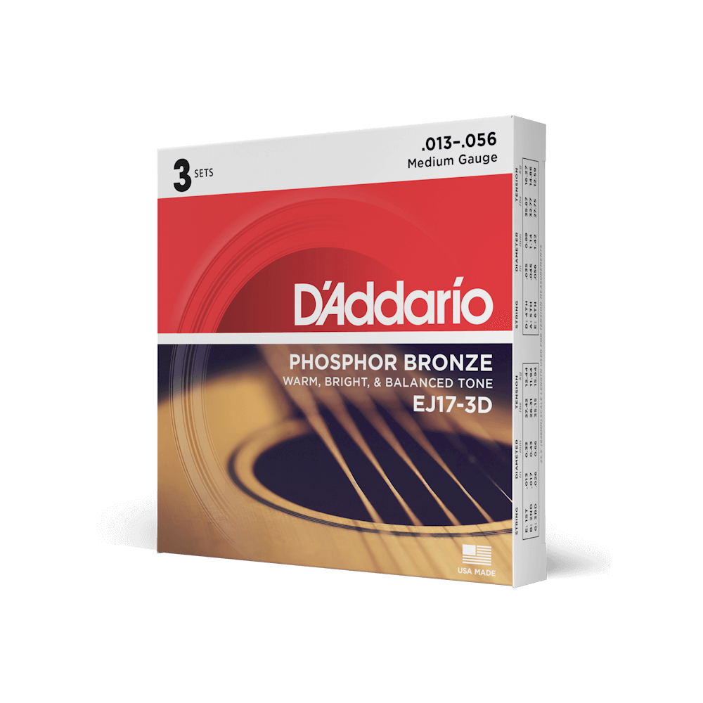 D'Addario EJ17-3D Saiten Set für Westerngitarre - Musik-Ebert Gmbh