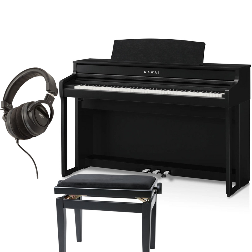 Kawai CA-501 Schwarz Matt Bundle mit Bank und Kopfhörer - Musik-Ebert Gmbh