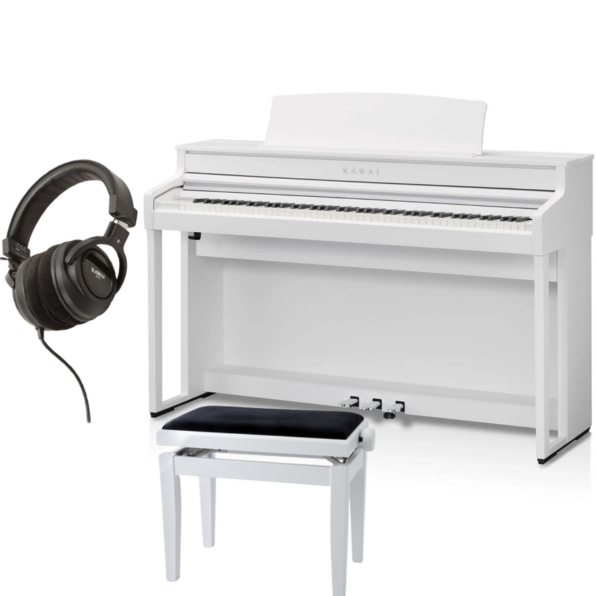 Kawai CA-501 Weiß Matt Bundle mit Bank und Kopfhörer - Musik-Ebert Gmbh