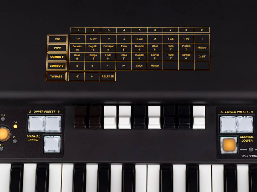 Crumar Mojo 61 MK2 -61 Tasten Waterfall-Tastatur, virtuelle Tonewheel-Orgeln mit VB3-II, 9 Zugriegel - Musik-Ebert Gmbh