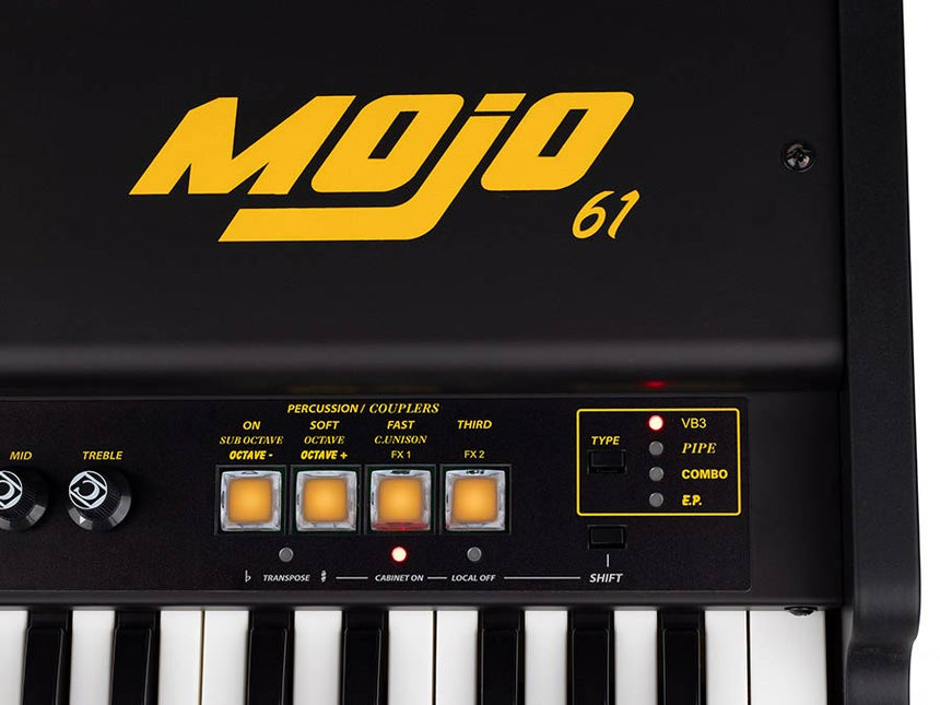 Crumar Mojo 61 MK2 -61 Tasten Waterfall-Tastatur, virtuelle Tonewheel-Orgeln mit VB3-II, 9 Zugriegel - Musik-Ebert Gmbh