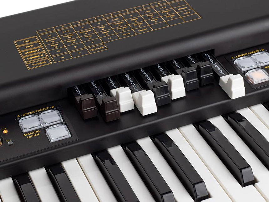 Crumar Mojo 61 MK2 -61 Tasten Waterfall-Tastatur, virtuelle Tonewheel-Orgeln mit VB3-II, 9 Zugriegel - Musik-Ebert Gmbh