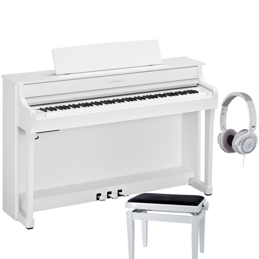 Yamaha CLP 845 Weiß Matt Bundle mit Bank und Kopfhörer - Musik-Ebert Gmbh