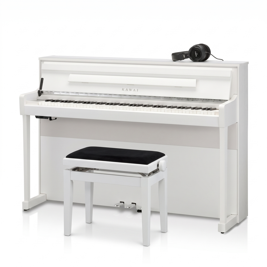 Kawai CA-901 Weiß Matt Bundle mit Bank und Kopfhörer – bundle-hero