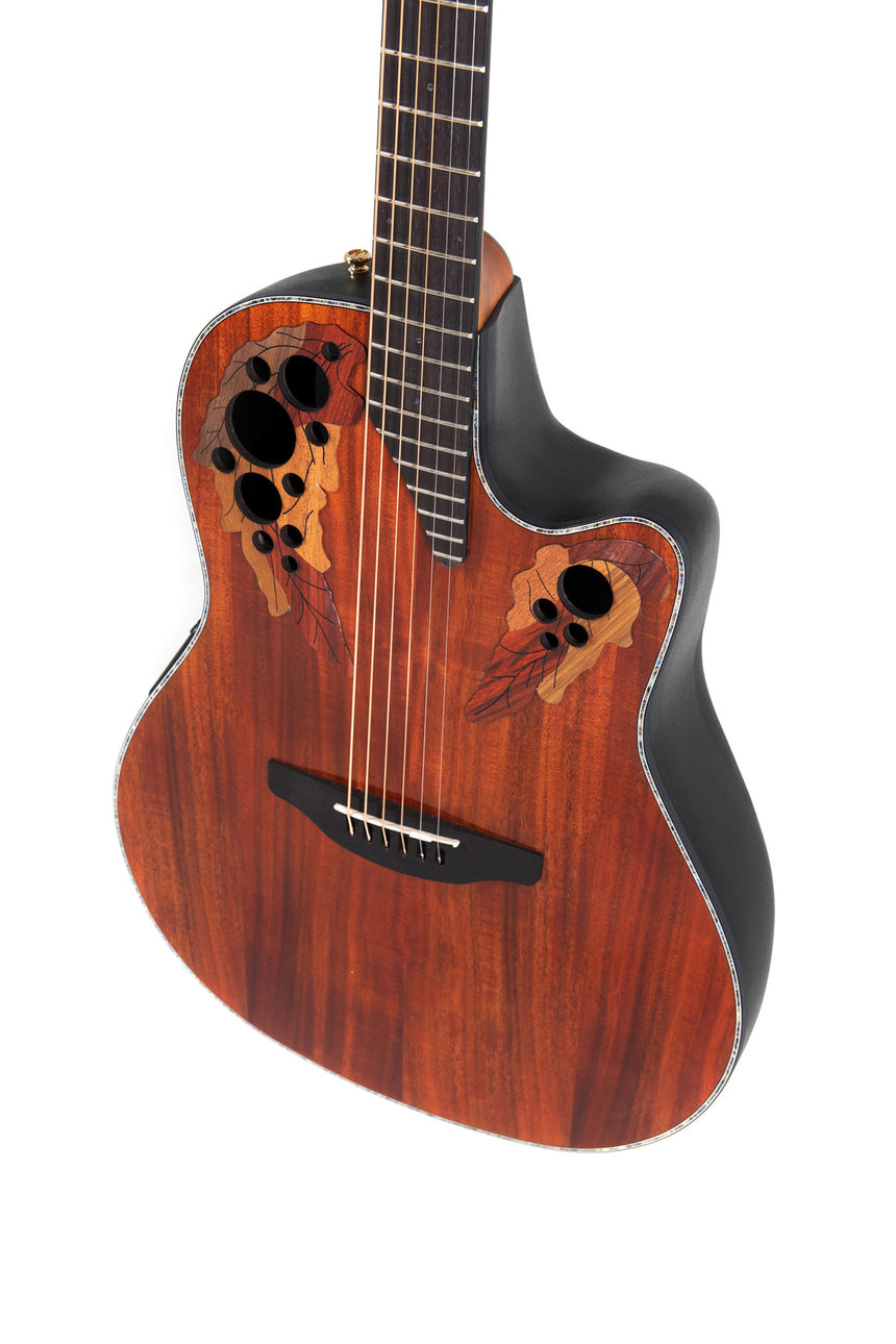Ovation E-Akustikgitarre Celebrity Elite Plus Mid Cutaway CE44P-FKOA-G - Musik-Ebert Gmbh