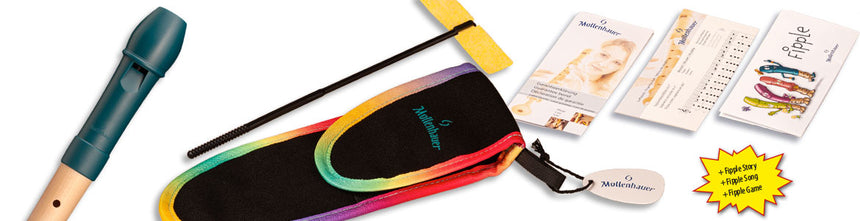 Mollenhauer Holz-Kunststoffsopranblockflöte "Fipple" barocke Griffweise + Der Blockflötenspatz Band 1 (+CD) - Musik-Ebert Gmbh