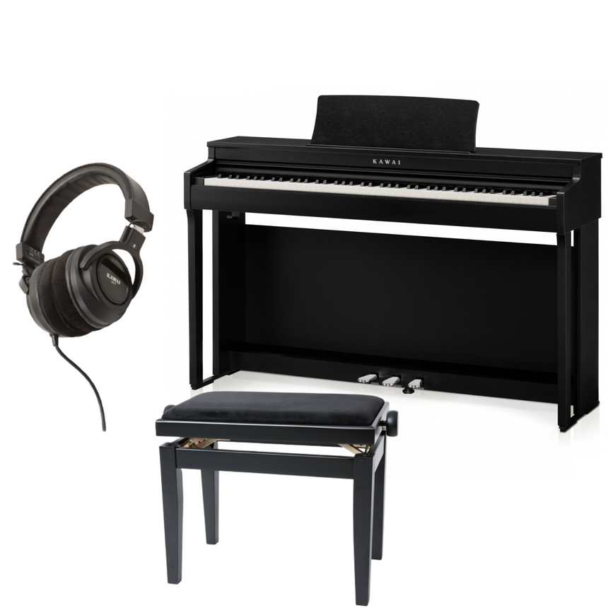 Kawai CN 201 Schwarz Matt Bundle mit Bank und Kopfhörer - Musik-Ebert Gmbh