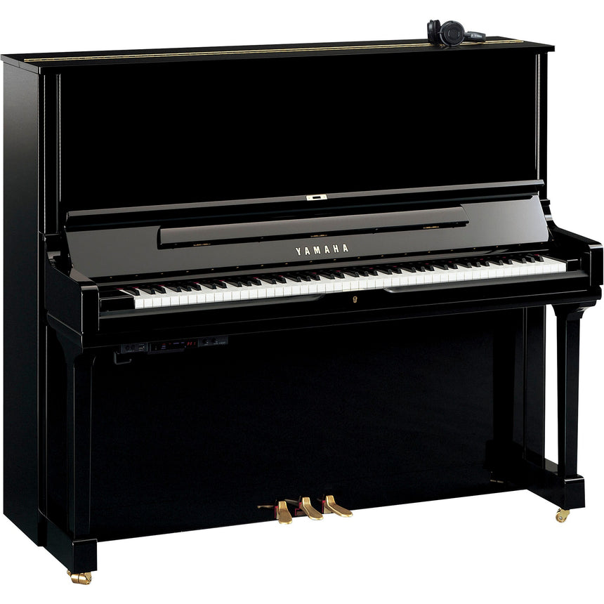 Yamaha YUS3 SH3 Klavier in Schwarz poliert mit Silent-Bedieneinheit und Kopfhörern