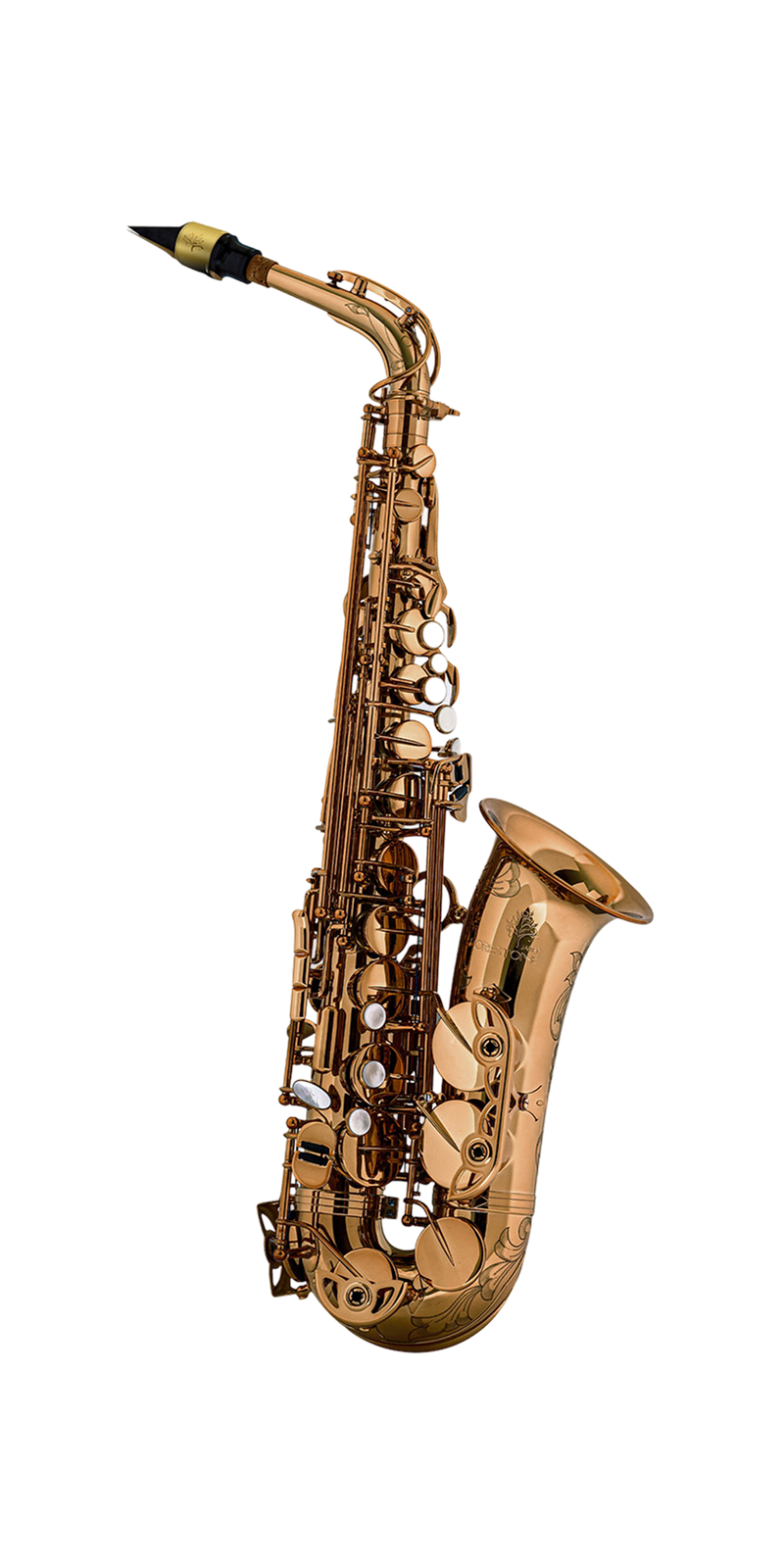 Forestone GX Altsaxophon, Cognac – Freigestellte Gesamtansicht von vorn.