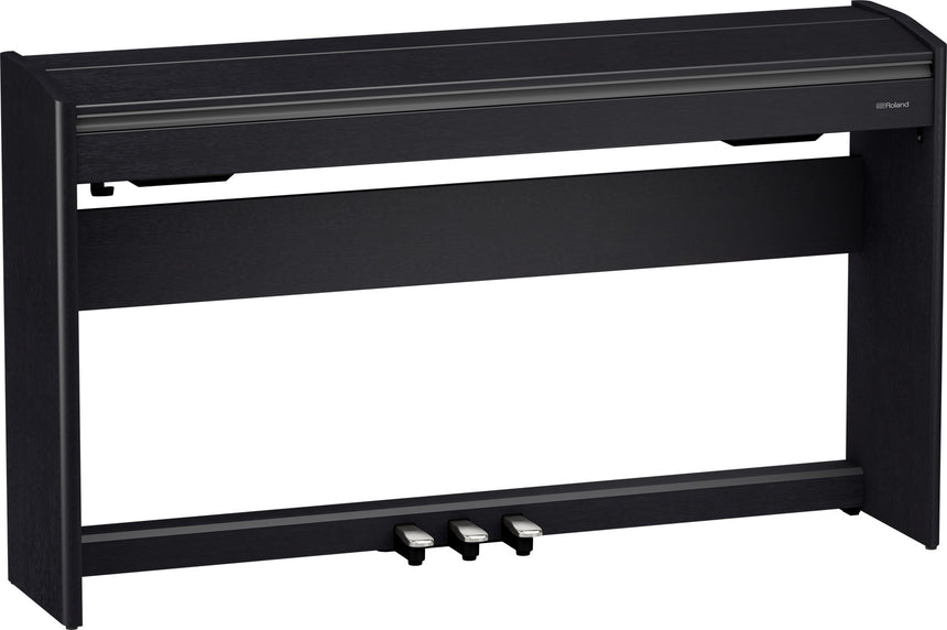 Piano numérique Roland F-701 noir mat – vue de trois quarts avec le couvercle fermé