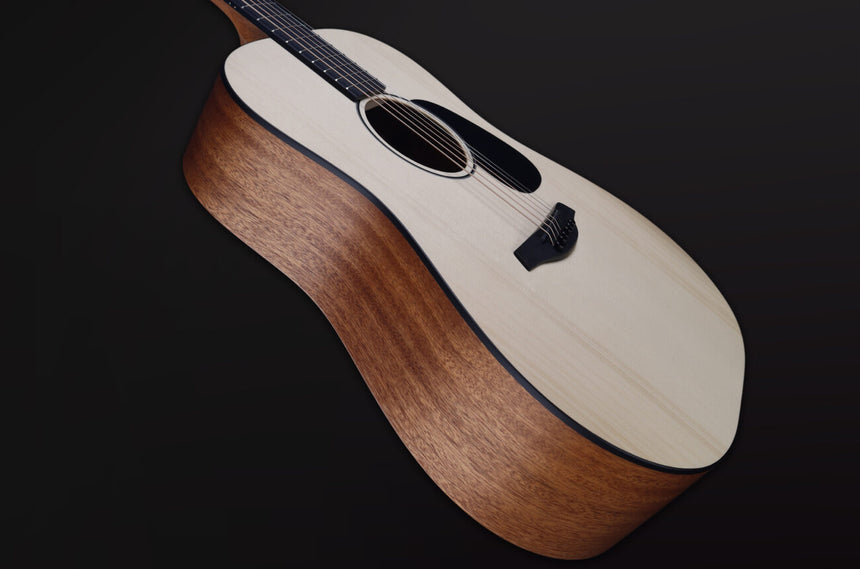 Furch Violet D-EM acoustic guitar in natural finish – three-quarter view