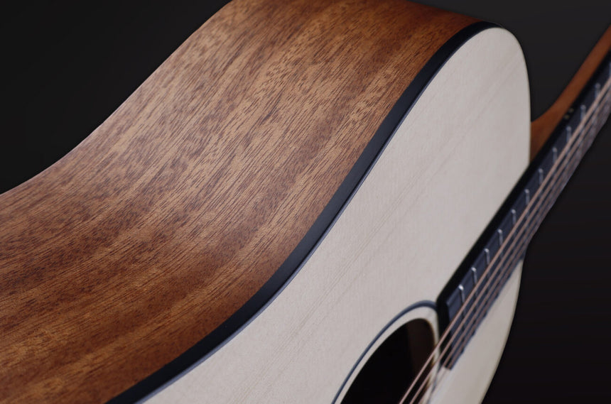 Furch Violet D-EM acoustic guitar in natural finish – side and body-edge detail