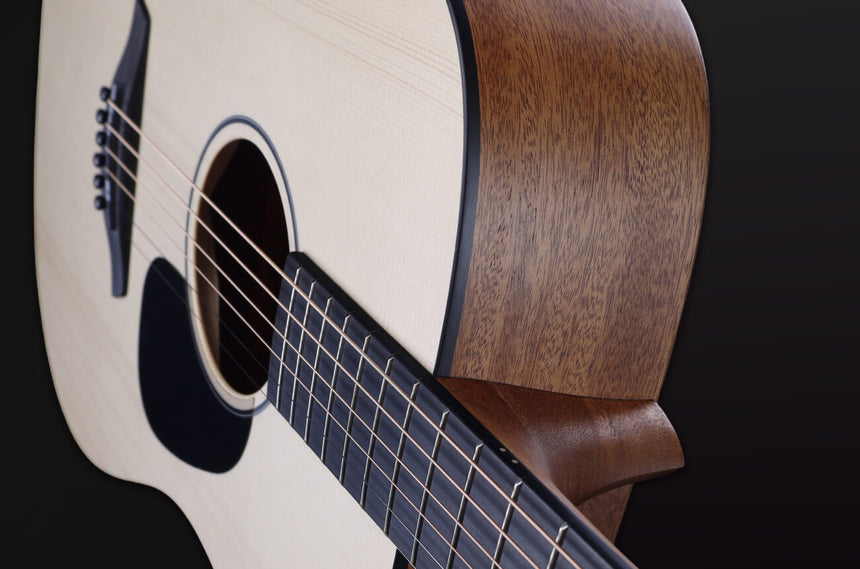 Furch Violet D-EM acoustic guitar in natural finish – side and body-edge detail