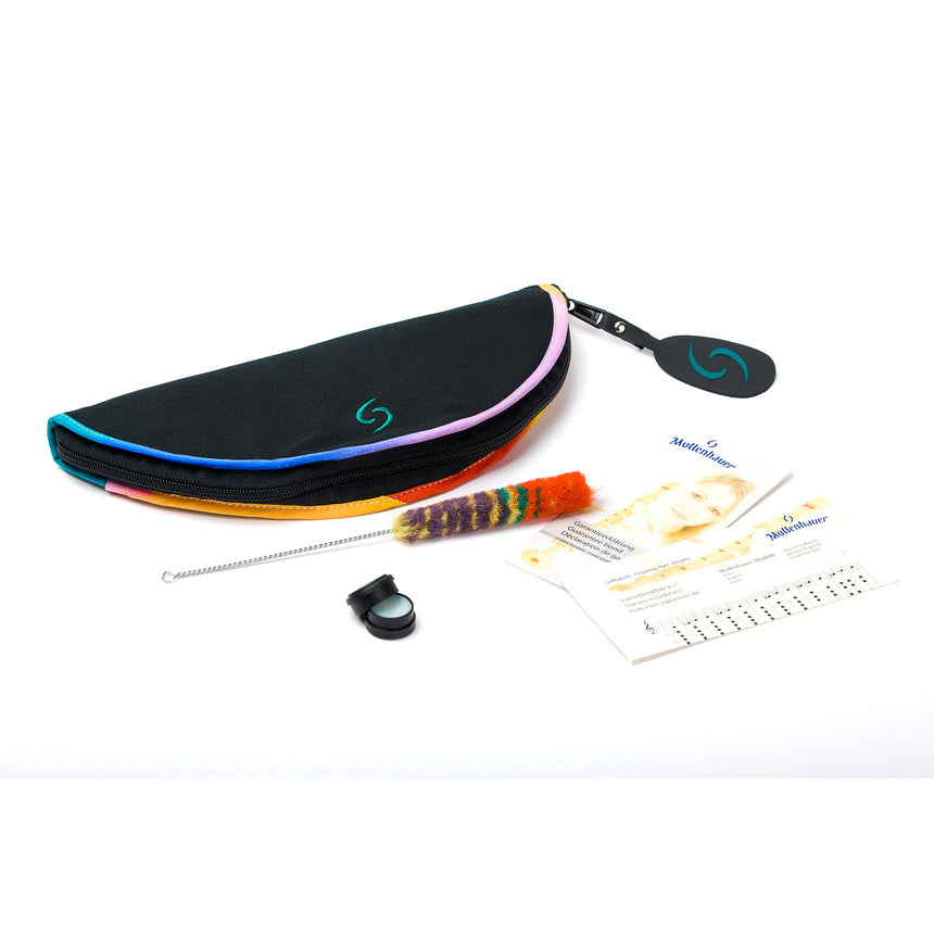 Flûte à bec soprano Mollenhauer Student 1003, poirier naturel clair, doigté allemand – housse, écouvillon et accessoires d’entretien fournis