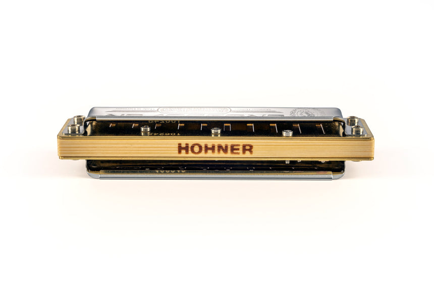 Hohner Marine Band Crossover harmonica, stainless steel and bamboo – rear view of bamboo comb