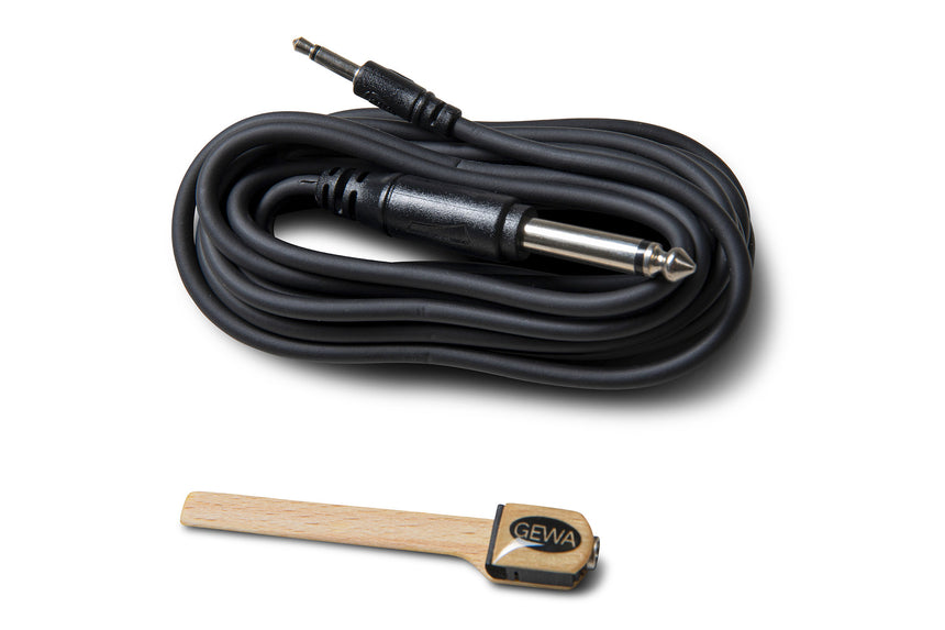 Fire & Stone UK-1 942.028 pickup, natural wood and black housing – overall view with connection cable