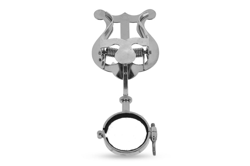 Lyre de marche GEWA 730.440, petite lyre avec bague, nickelée – vue avant avec bague