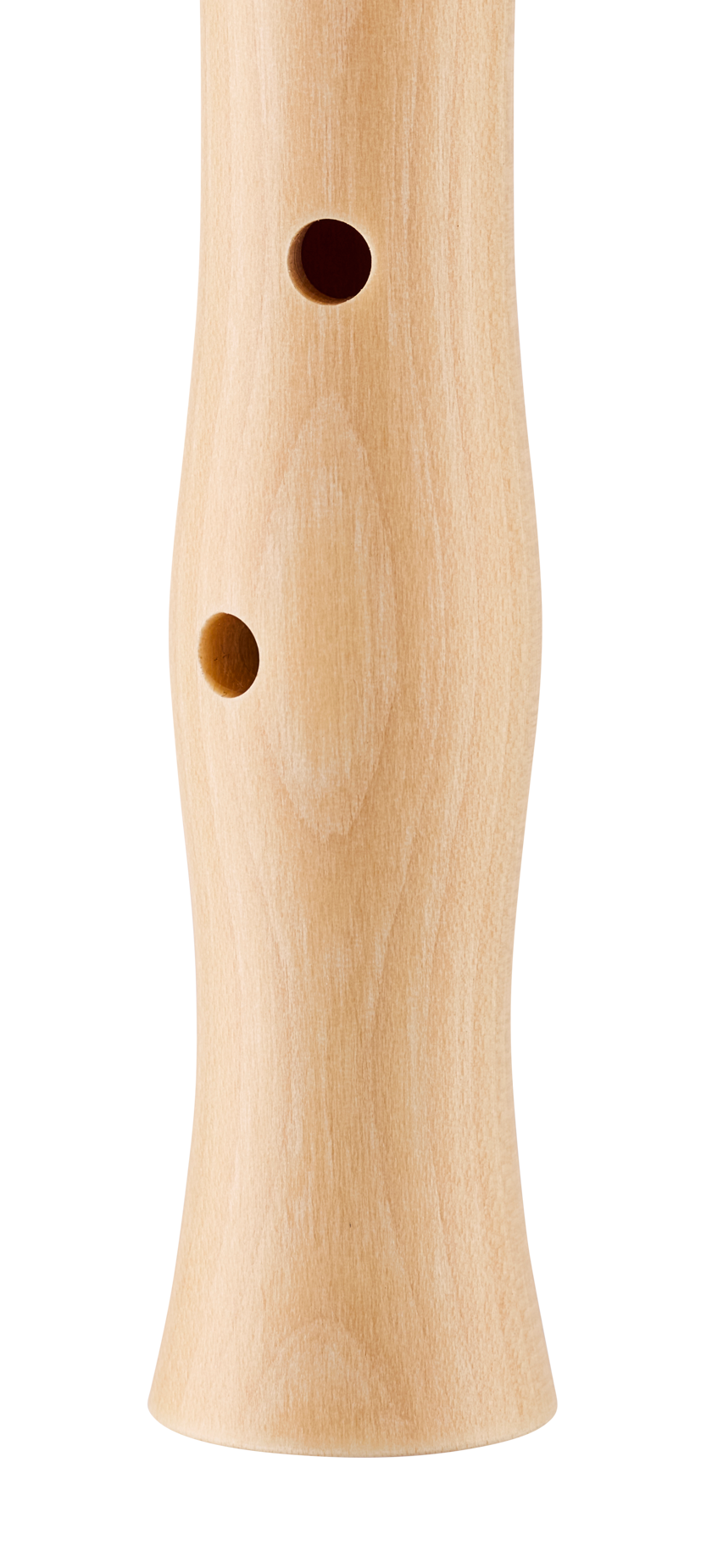 Moeck Flauto 1 Plus 1020 red soprano recorder, German fingering – body detail with single holes