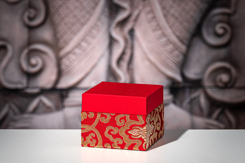 Ensemble de bol chantant Meinl Sonic Energy SB-OR-300-R – coffret cadeau rouge à motifs dorés