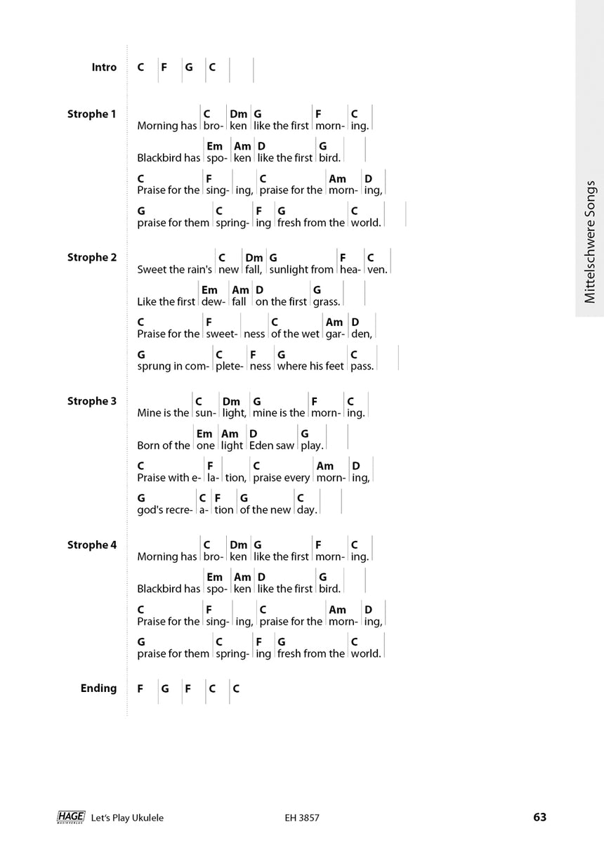 Let's Play Ukulele – Morning Has Broken music example, page 2