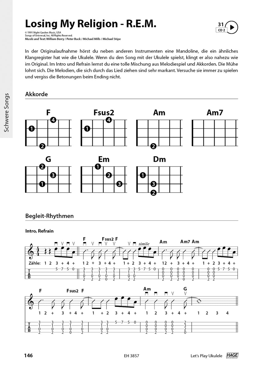 Let's Play Ukulele – Losing My Religion music example