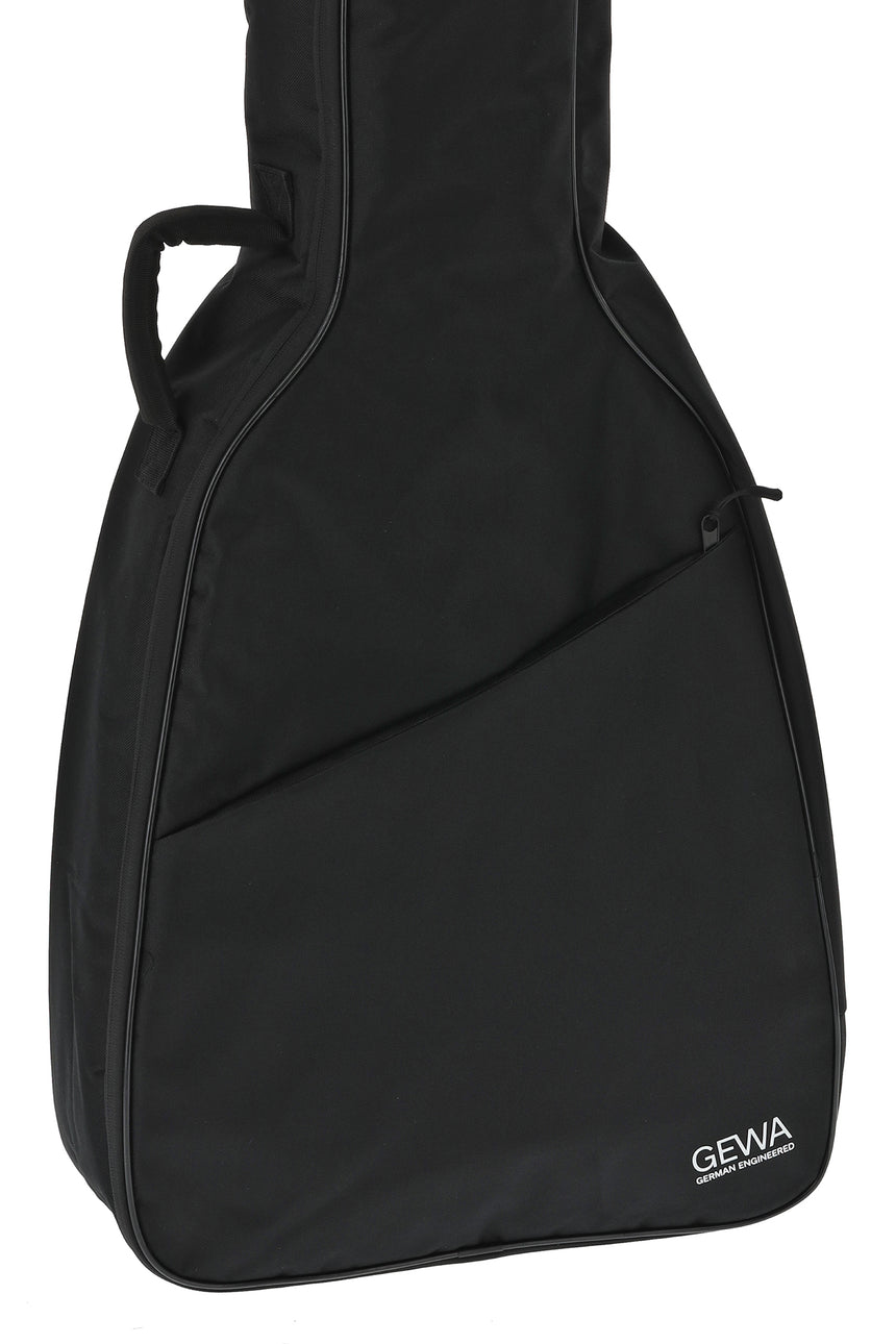 Housse de guitare acoustique GEWA Basic 5 211.200 noire – Vue avant sous un second angle de trois quarts