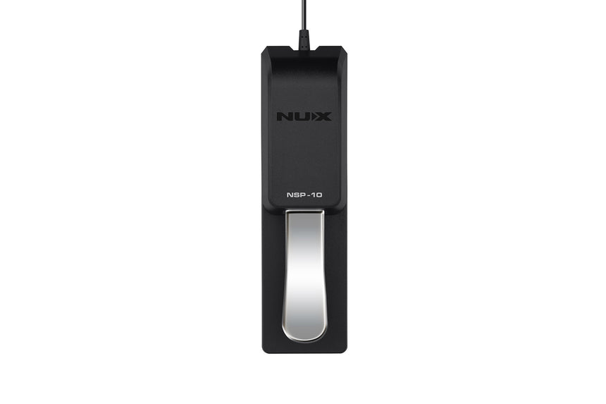 NUX NSP-10 Sustainpedal in Schwarz und Silber – Draufsicht