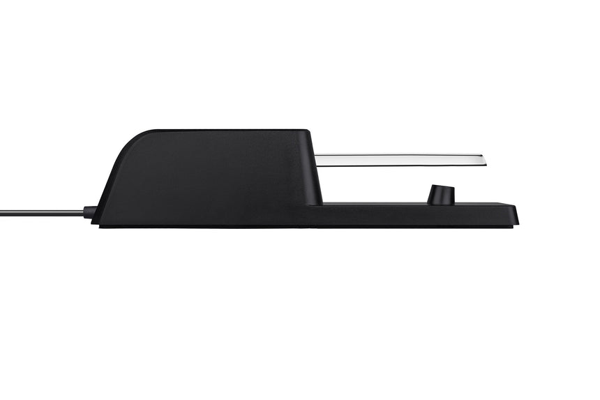 NUX NSP-10 Sustainpedal in Schwarz und Silber – Seitliches Profil