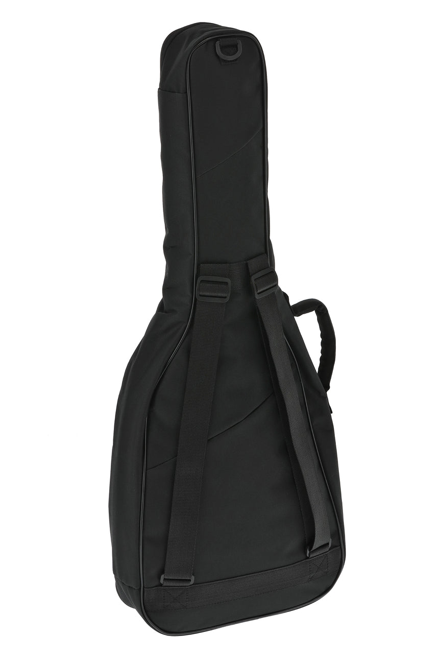 GEWA Basic 5 Konzertgitarrentasche, Größe 1/2, schwarz – schräg von hinten rechts.