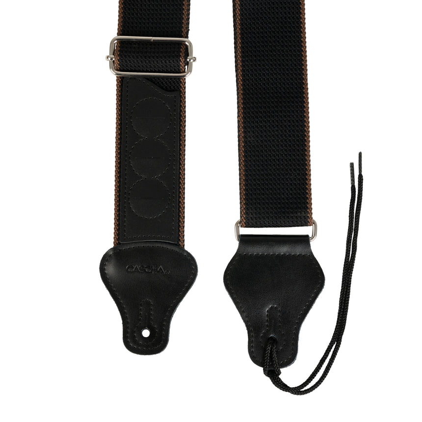 Cascha HH-2259, black, polyester/cotton – both leather ends and buckles
