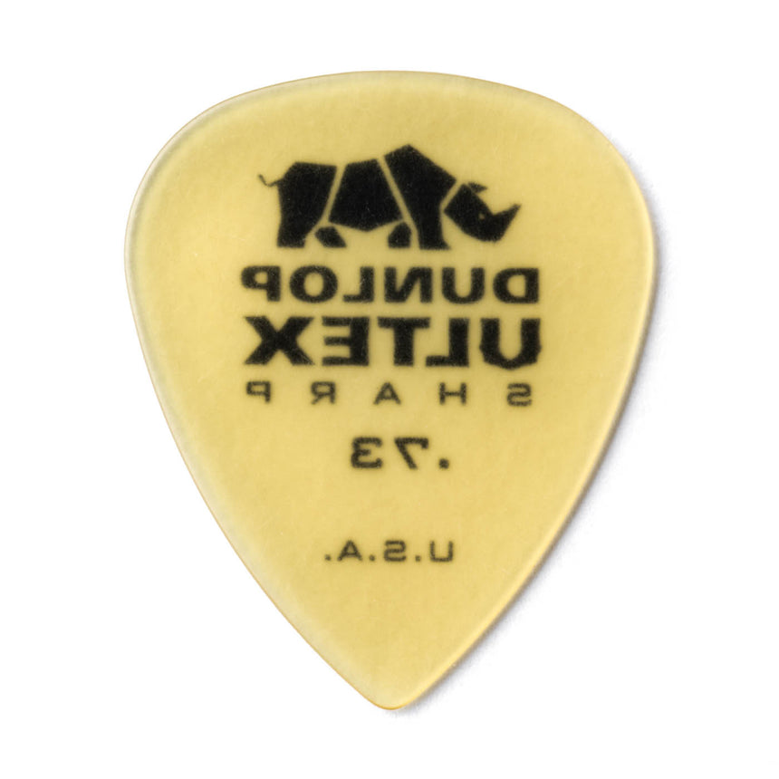 Dunlop Ultex Sharp .73 mm pick, rear view.