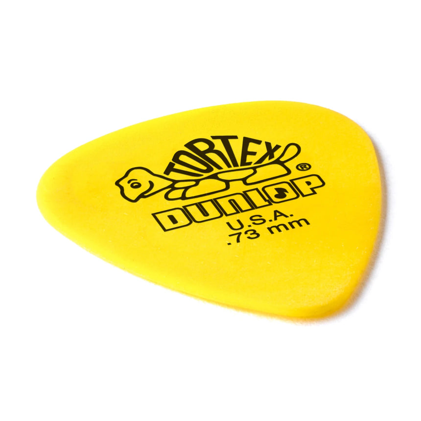 Dunlop Tortex Standard 0.73 mm single pick, angled view
