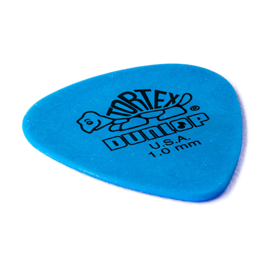Dunlop Tortex Standard 1.00 mm single pick, angled view