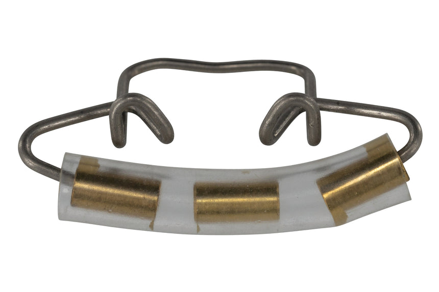 GEWA Roth-Sihon 409.500 silver and gold violin mute, angled front view
