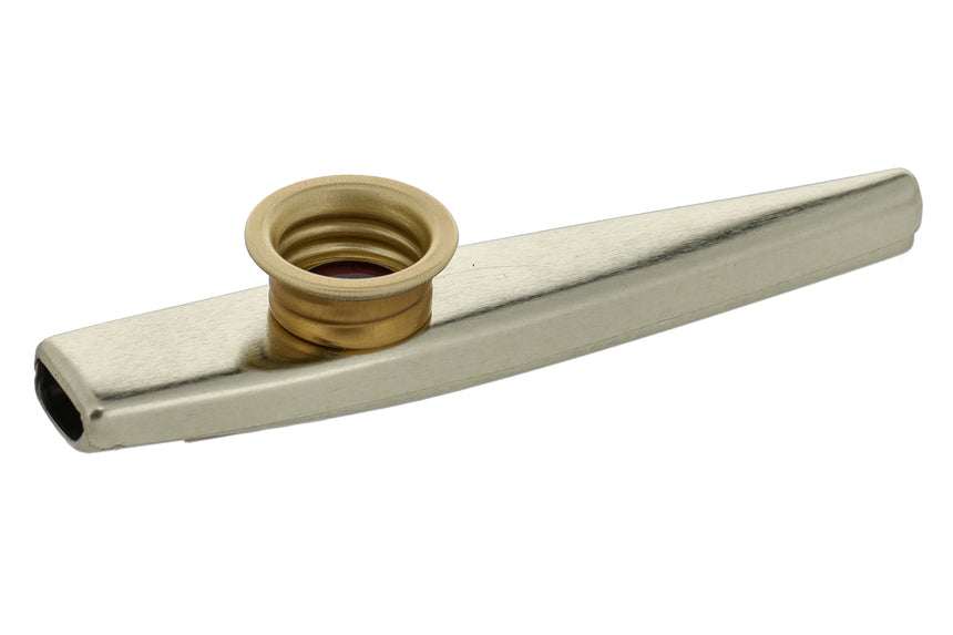Original Metal Sub-Kazoo aus lackiertem Messing – schräge Seitenansicht