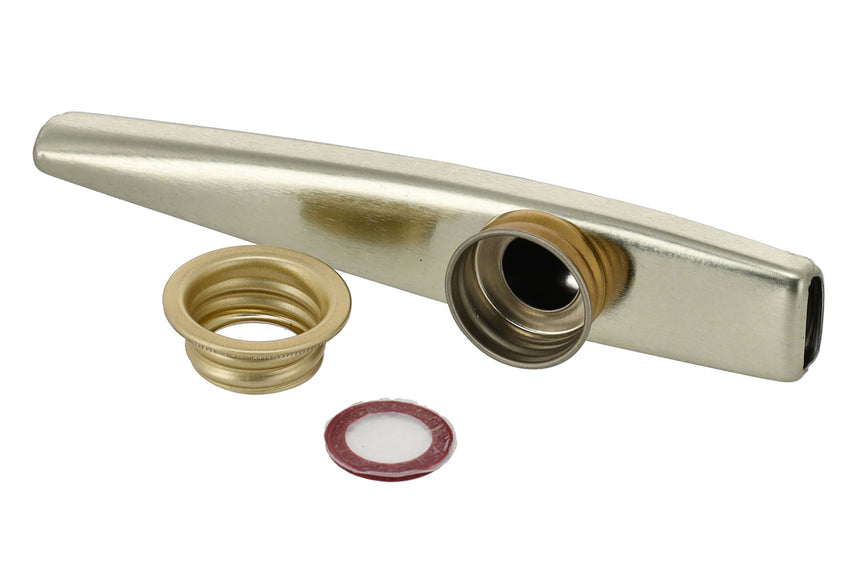 Original Metal Sub-Kazoo mit geöffneter Membrankapsel, Deckel und Membran