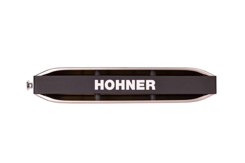 Hohner New Super 64 in C, capots en acier inoxydable et sommier noir – vue arrière avec sommier