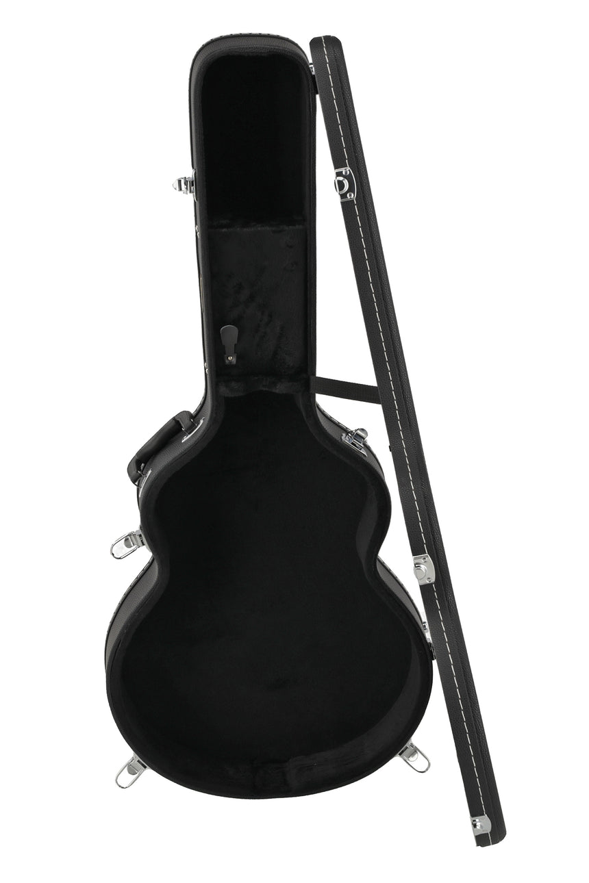 GEWA Flat Top Economy jumbo guitar case 523.114, black – open upright view