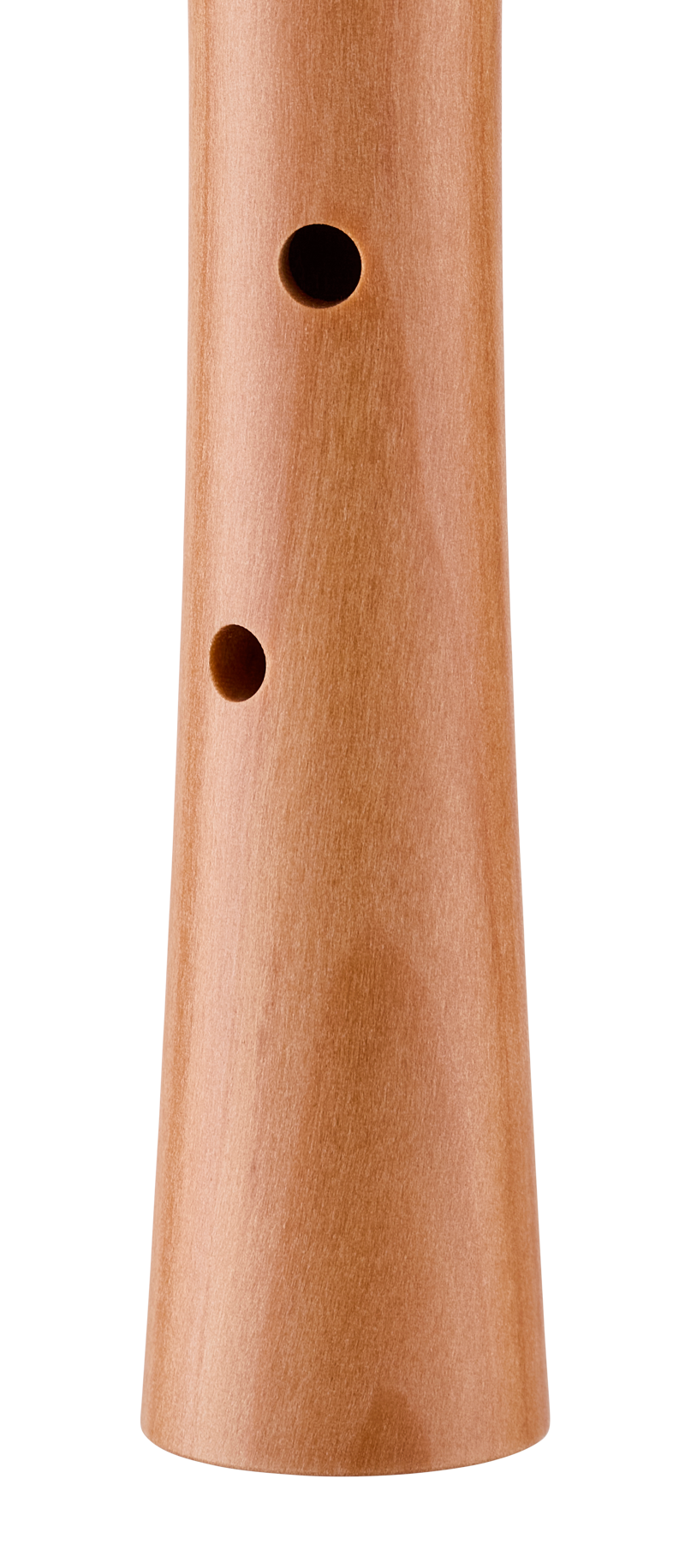Moeck 1252 school soprano recorder in natural pearwood – lower finger-hole detail
