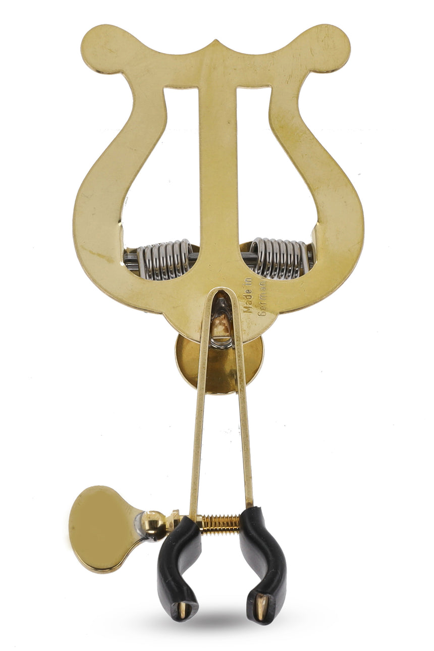 Lyre GEWA 730560 pour trompette, petit modèle, laiton – vue arrière de la pince