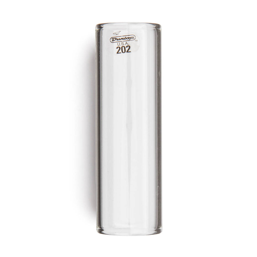 Dunlop 202 clear glass slide, front view with model number