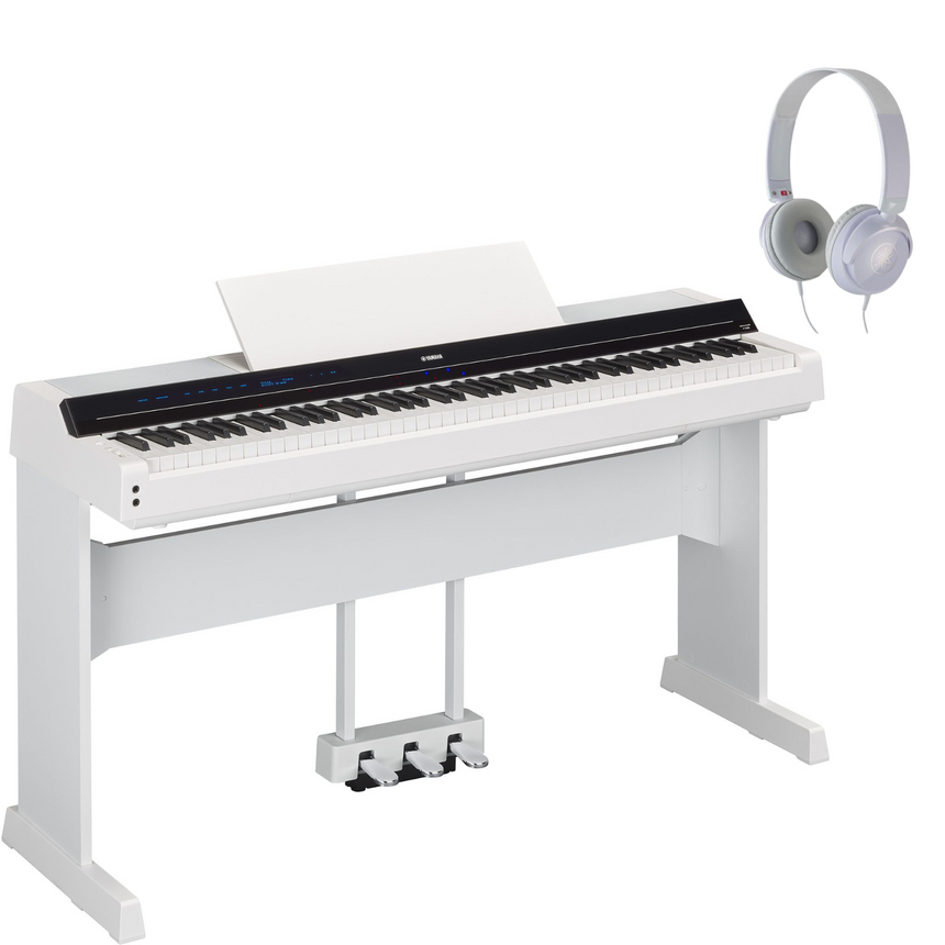 Yamaha P-S500 Weiß Bundle mit Ständer, Pedalen und Kopfhörer - Musik-Ebert Gmbh