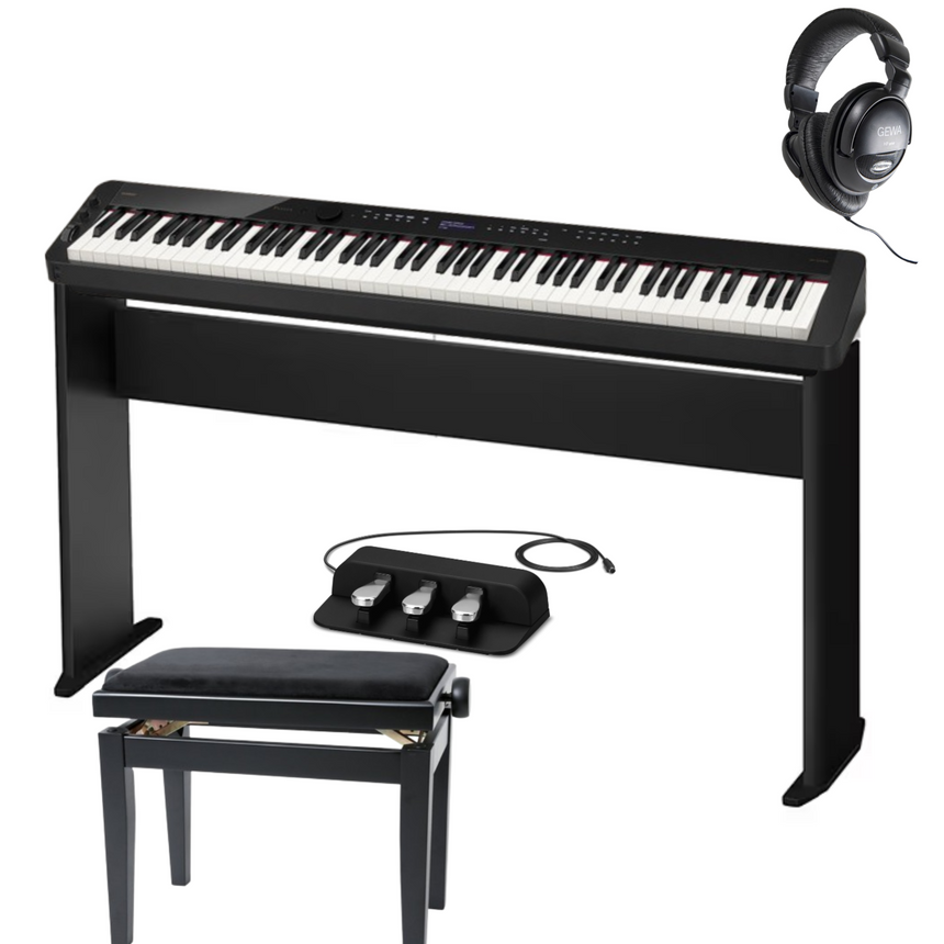Casio PX-S3100 Schwarz Deluxe Bundle mit Ständer, Pedalen, Bank und Kopfhörer - Musik-Ebert Gmbh