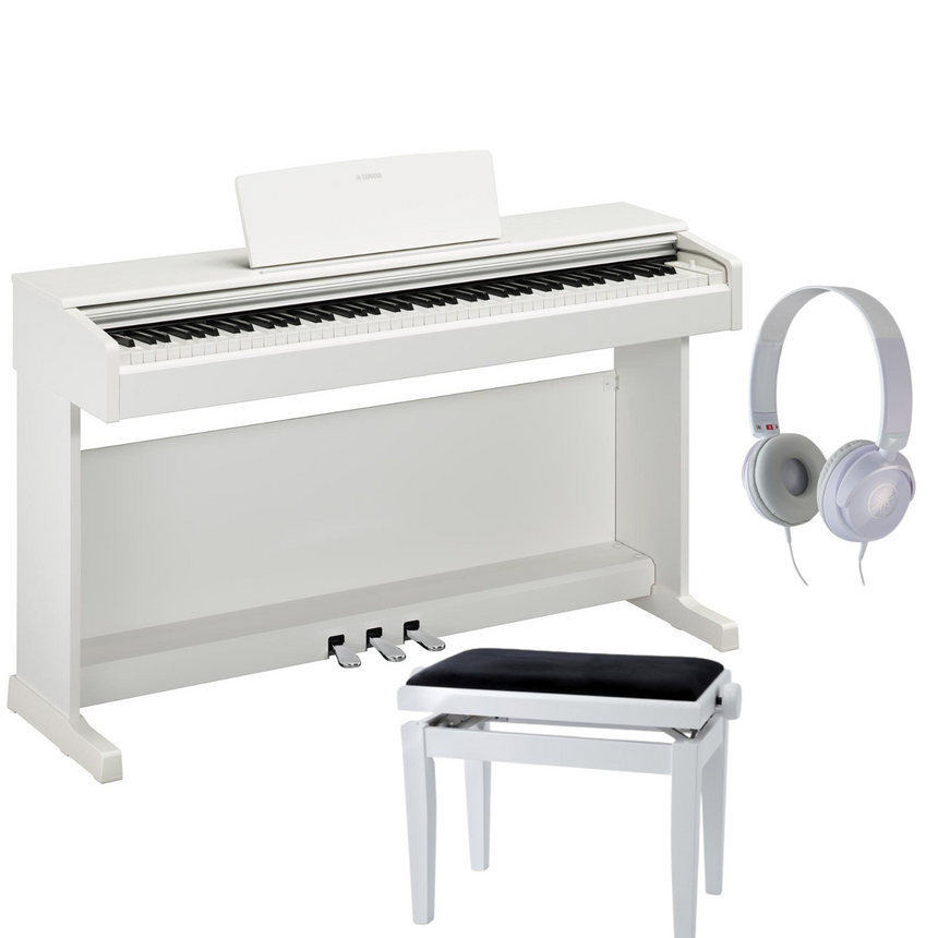 Yamaha YDP-145 Arius Weiß Matt Bundle mit Bank und Kopfhörer - Musik-Ebert Gmbh