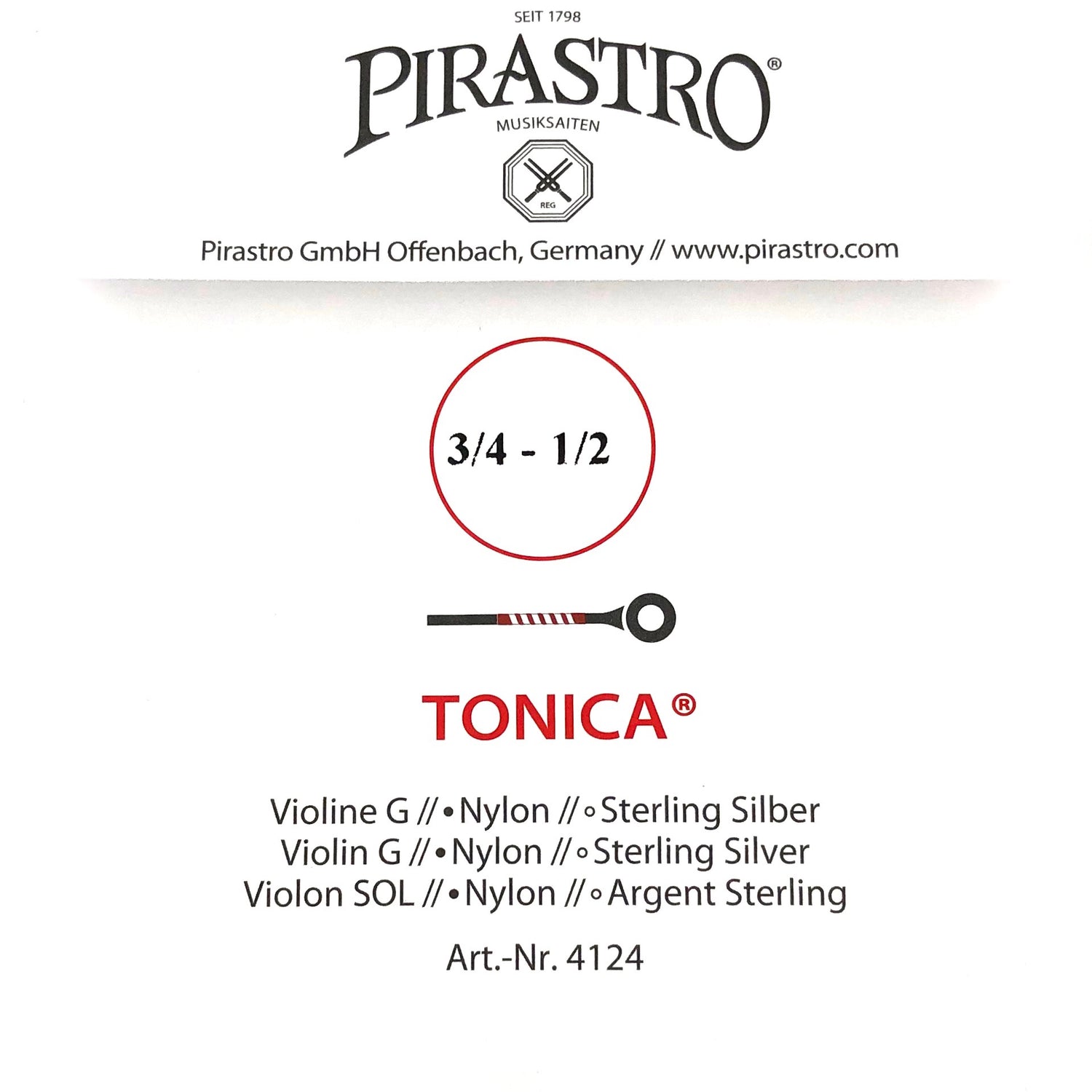 Pirastro Tonica Violinsaiten Satz 3/4 - 1/2 - Musik-Ebert Gmbh