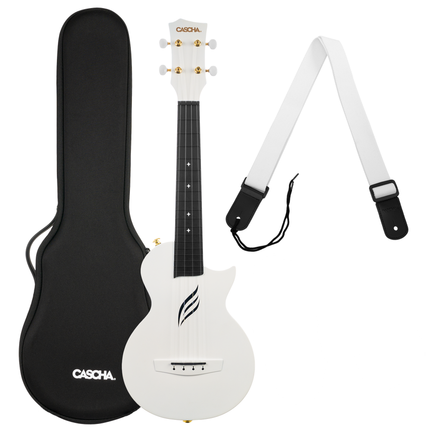 CASCHA Carbon Konzert Ukulele inkl. Tasche, Gurt - Musik-Ebert Gmbh
