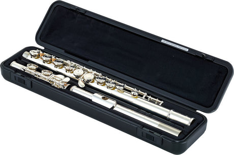 Yamaha YFL-282 Querflöte (C) – Neusilber versilbert, Ringklappen mit Inline-G und Spitzdeckelmechanik, inkl. Koffer und Tasche