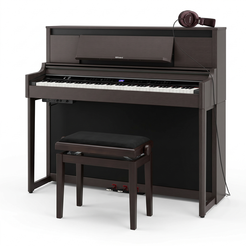 Roland LX-6 Rosenholz Bundle mit Bank und Kopfhörer – bundle-hero