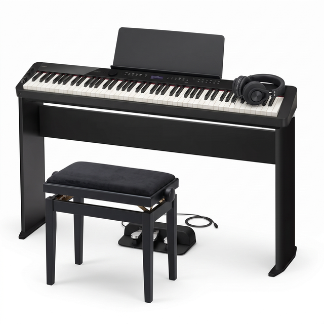 Casio PX-S3100 Schwarz Deluxe Bundle mit Ständer, Pedalen, Bank und Kopfhörer – bundle-hero
